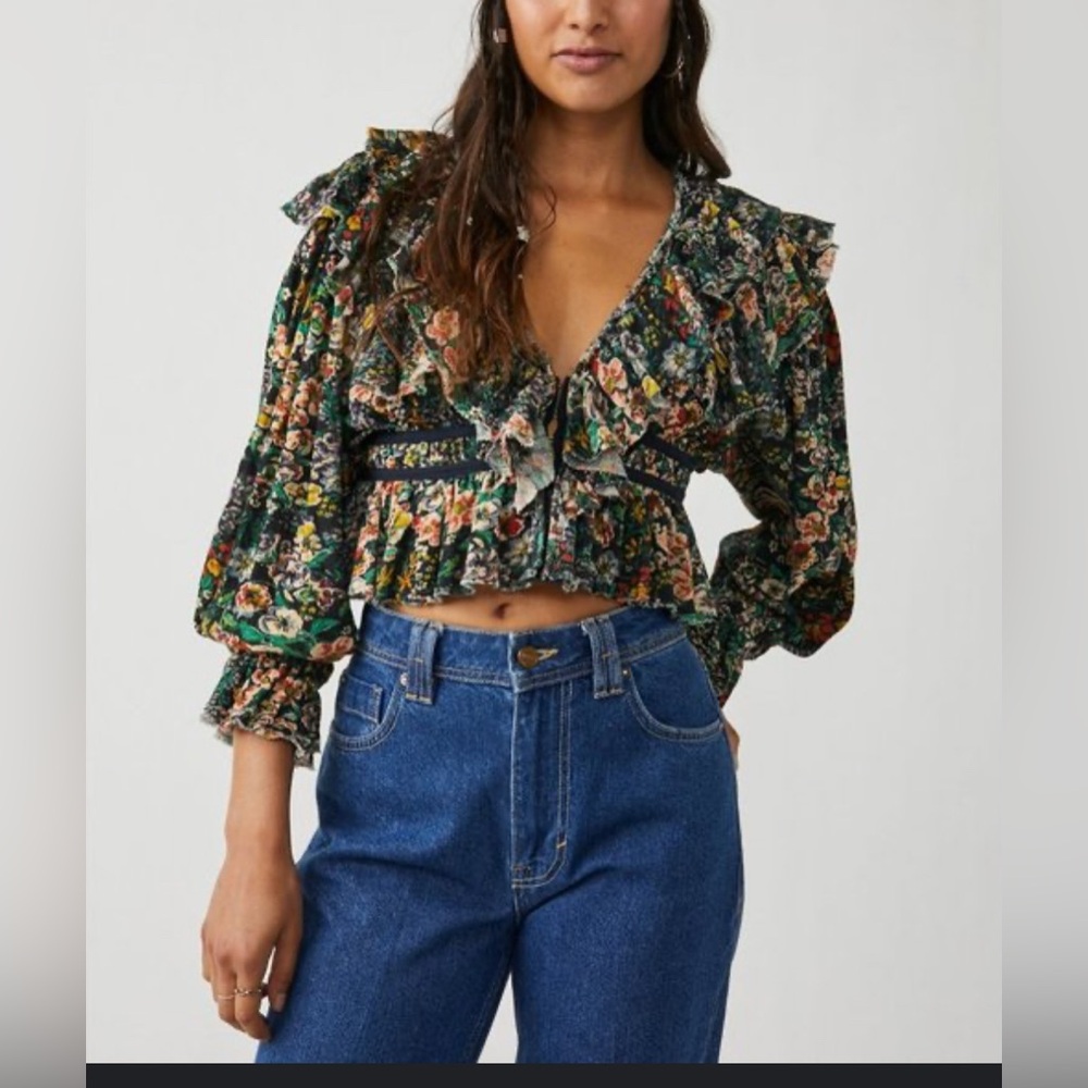 FREE PEOPLE Rudi Ruffle Top size small